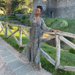 Floral print long sleeve maxi dress